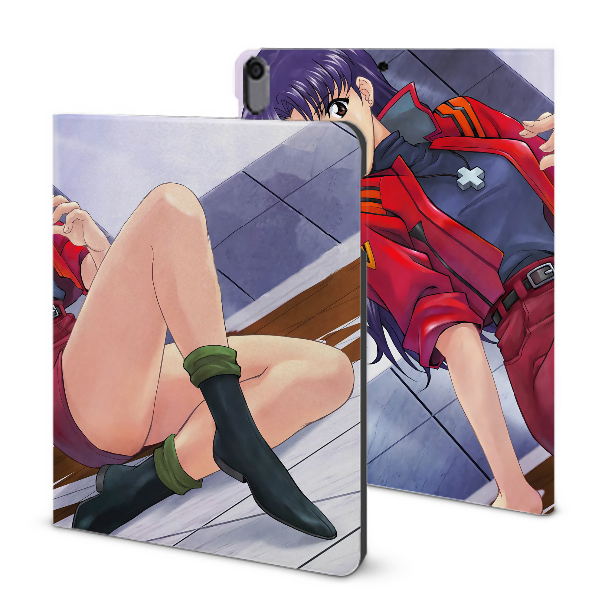 （画像用） EVA 新世紀エヴァンゲリオン IPad ケース ブック型 PUレザー TPU 耐衝撃 軽量 薄型 ペン収納なし 全面保護 IPad 各モデル対応